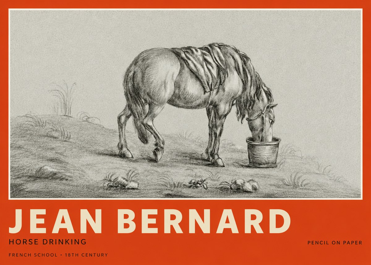 Jean Bernard Horse Drinking No2 - Affiche