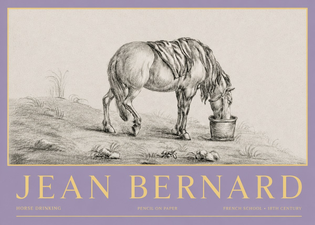 Jean Bernard Horse Drinking No3 - Affiche