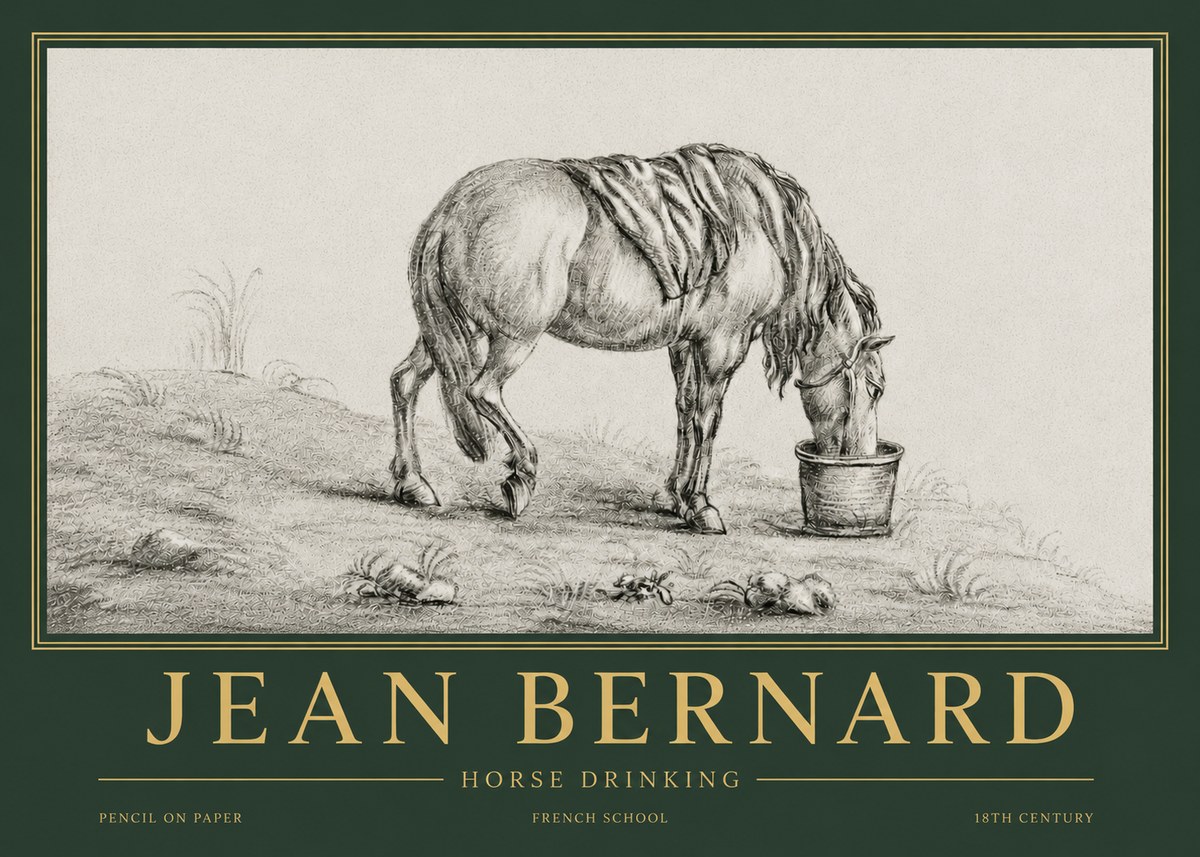 Jean Bernard Horse Drinking No4 - Affiche