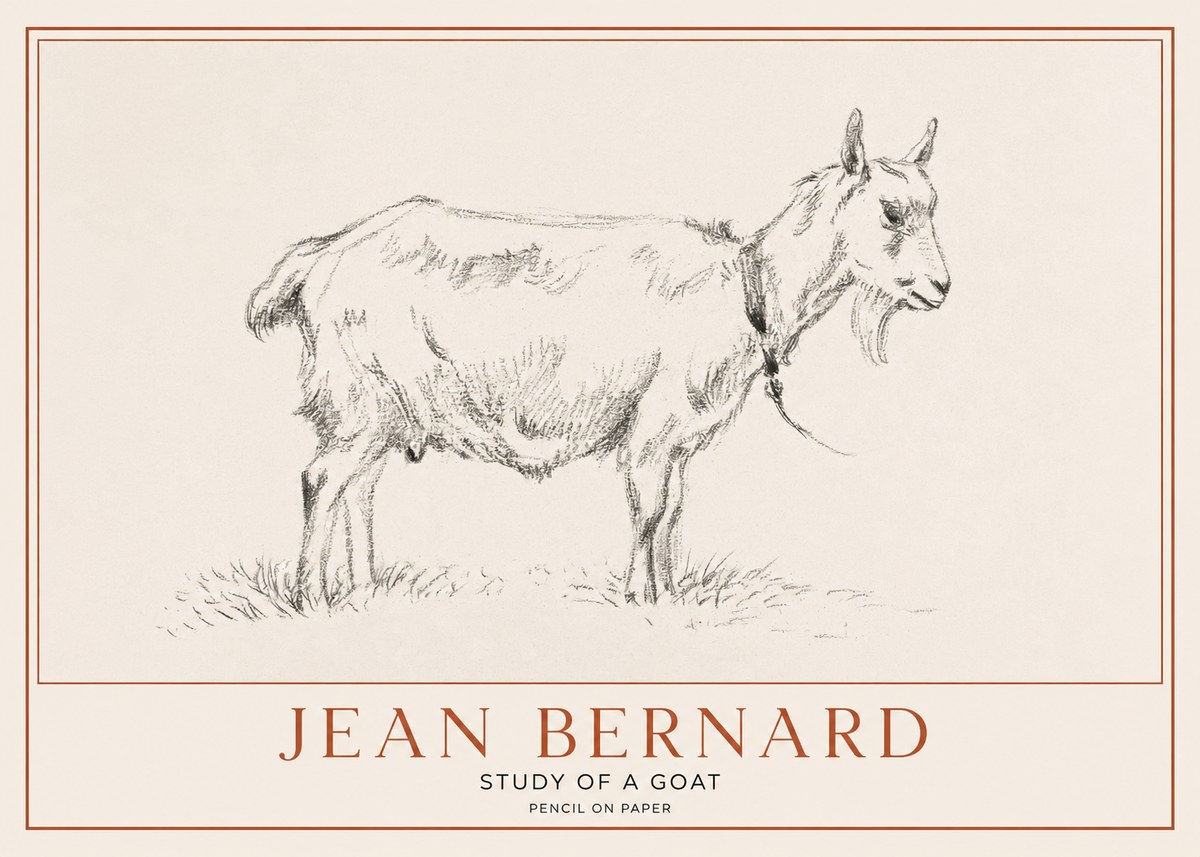 Jean Bernard Study of a Goat III No1 - Affiche
