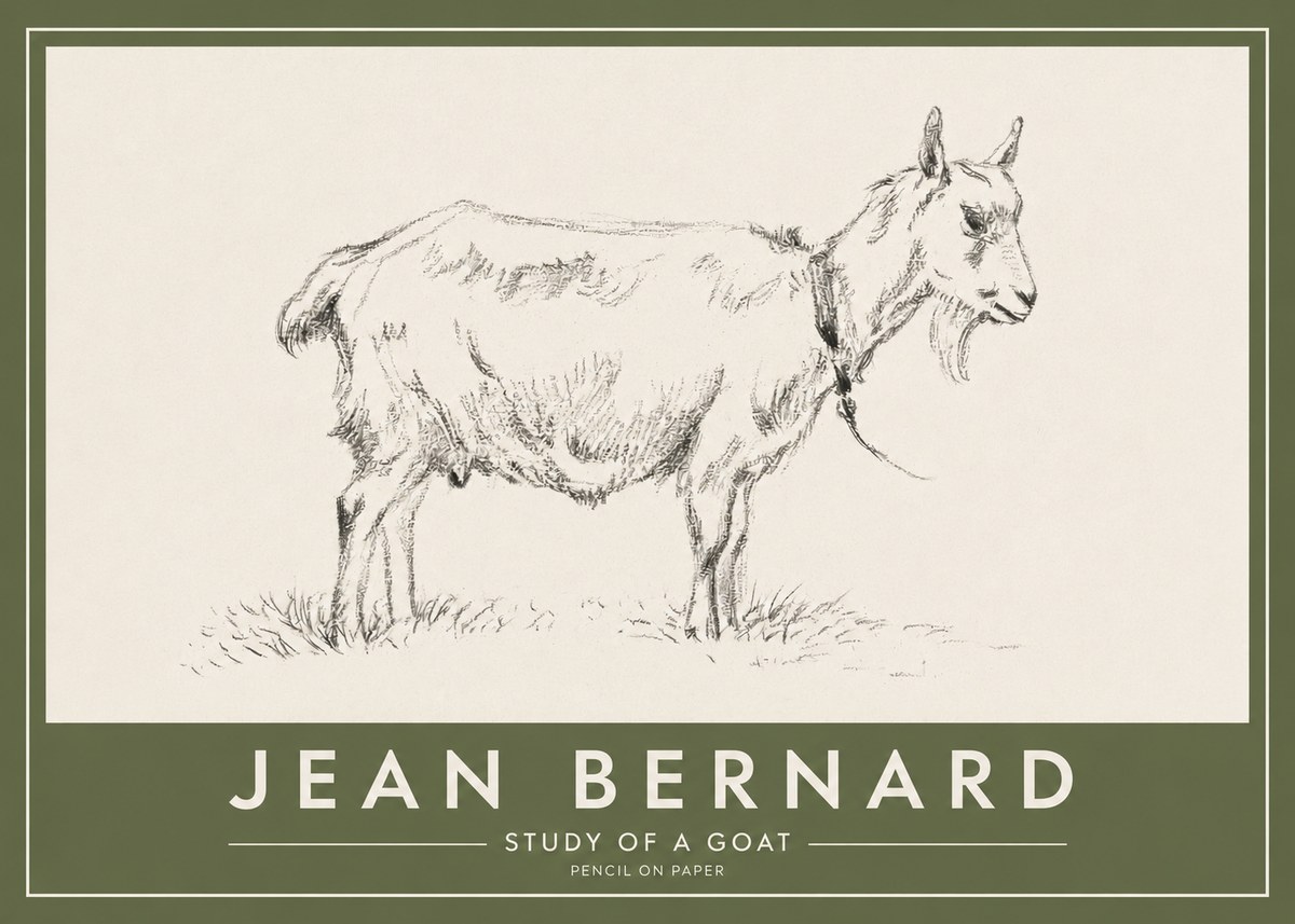 Jean Bernard Study of a Goat III No2 - Affiche