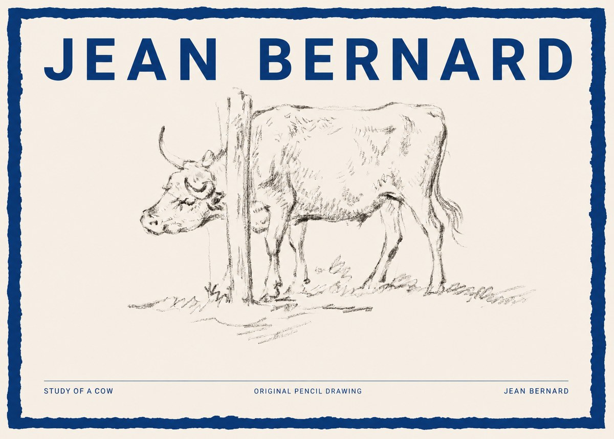 Jean Bernard Study of a Cow VII No2 - Affiche