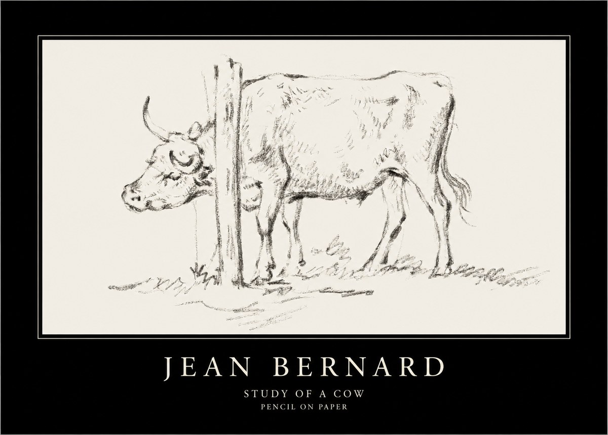 Jean Bernard Study of a Cow VII No4 - Affiche