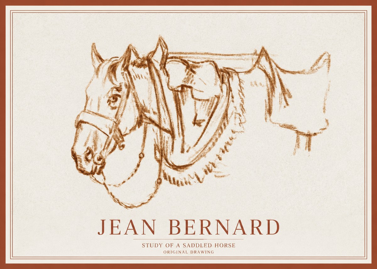 Jean Bernard Study of a Horse VII No3 - Affiche