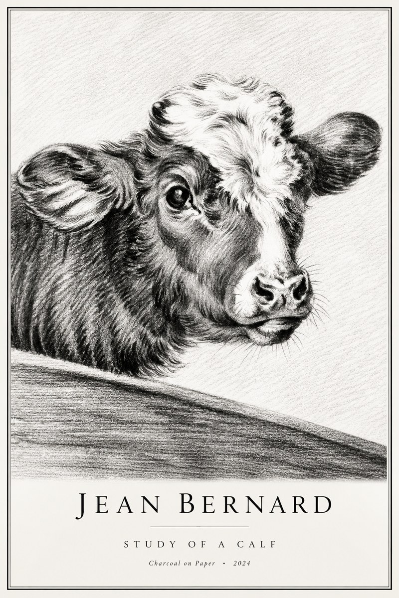 Jean Bernard Study of a Calf II No2 - Affiche