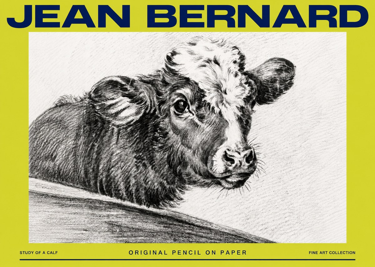 Jean Bernard Study of a Calf II No4 - Affiche