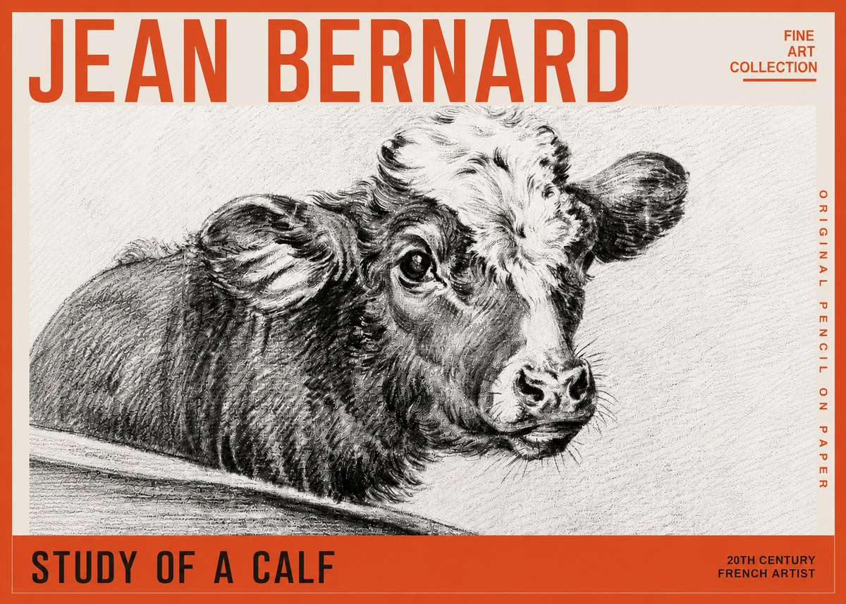 Jean Bernard Study of a Calf II No5 - Affiche