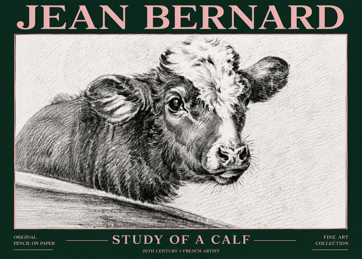 Jean Bernard Study of a Calf II No6 - Affiche