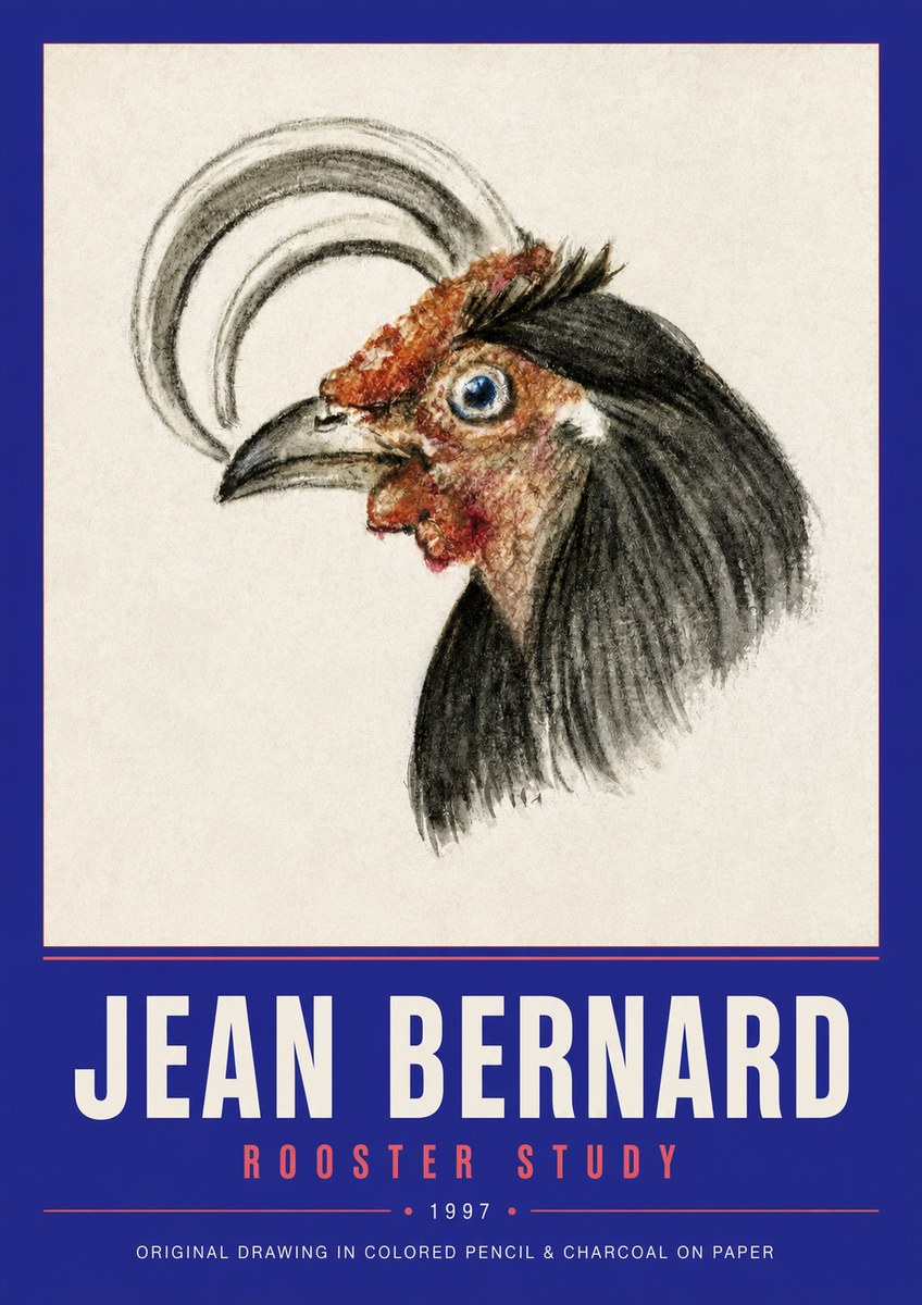 Jean Bernard Rooster Study No2 - Affiche