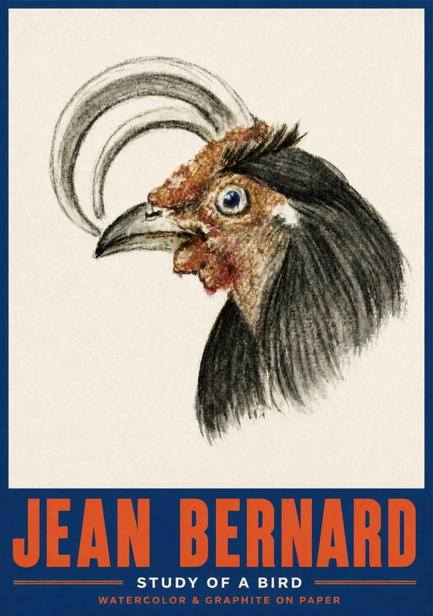 Jean Bernard Rooster Study No4 - Affiche