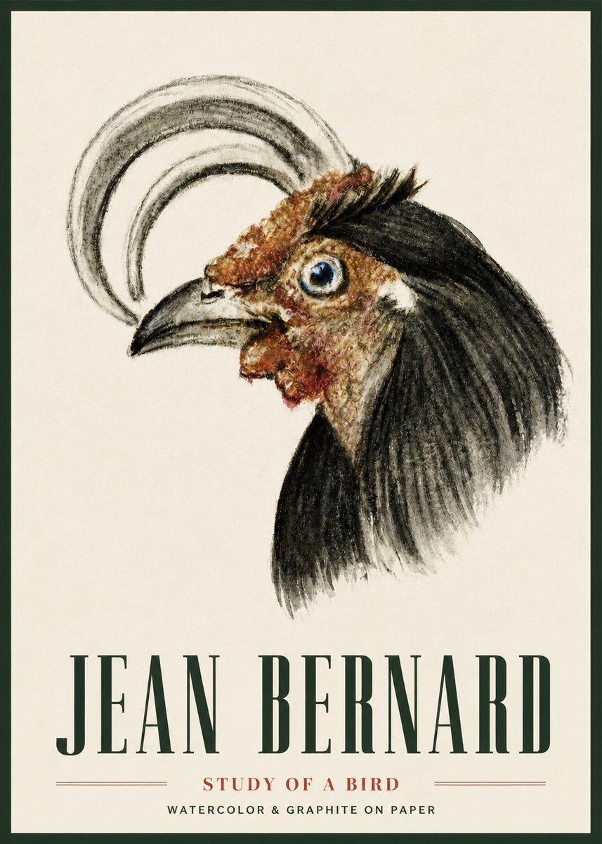 Jean Bernard Rooster Study No5 - Affiche