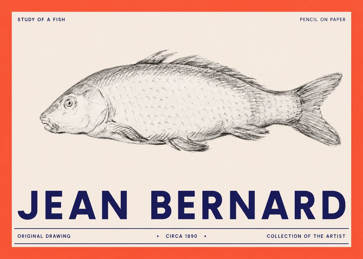 Jean Bernard Study of a Fish III No2 - Affiche