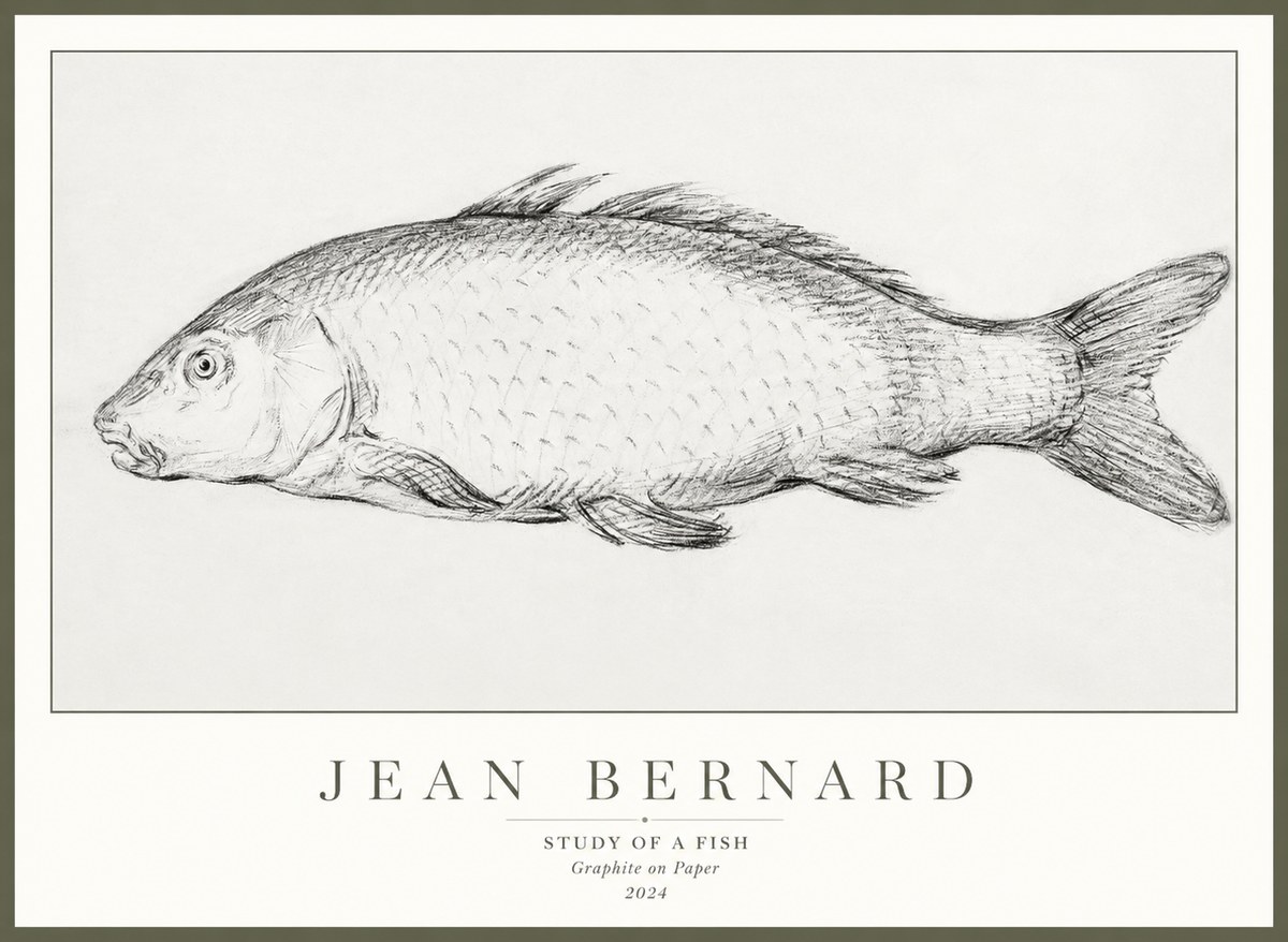 Jean Bernard Study of a Fish III No3 - Affiche