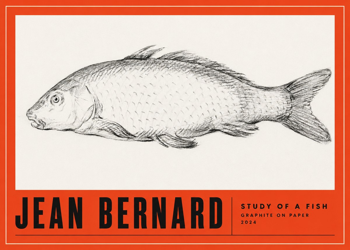 Jean Bernard Study of a Fish III No4 - Affiche