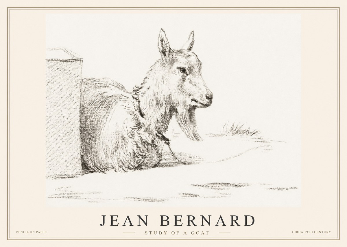 Jean Bernard Study of a Goat IV No2 - Affiche