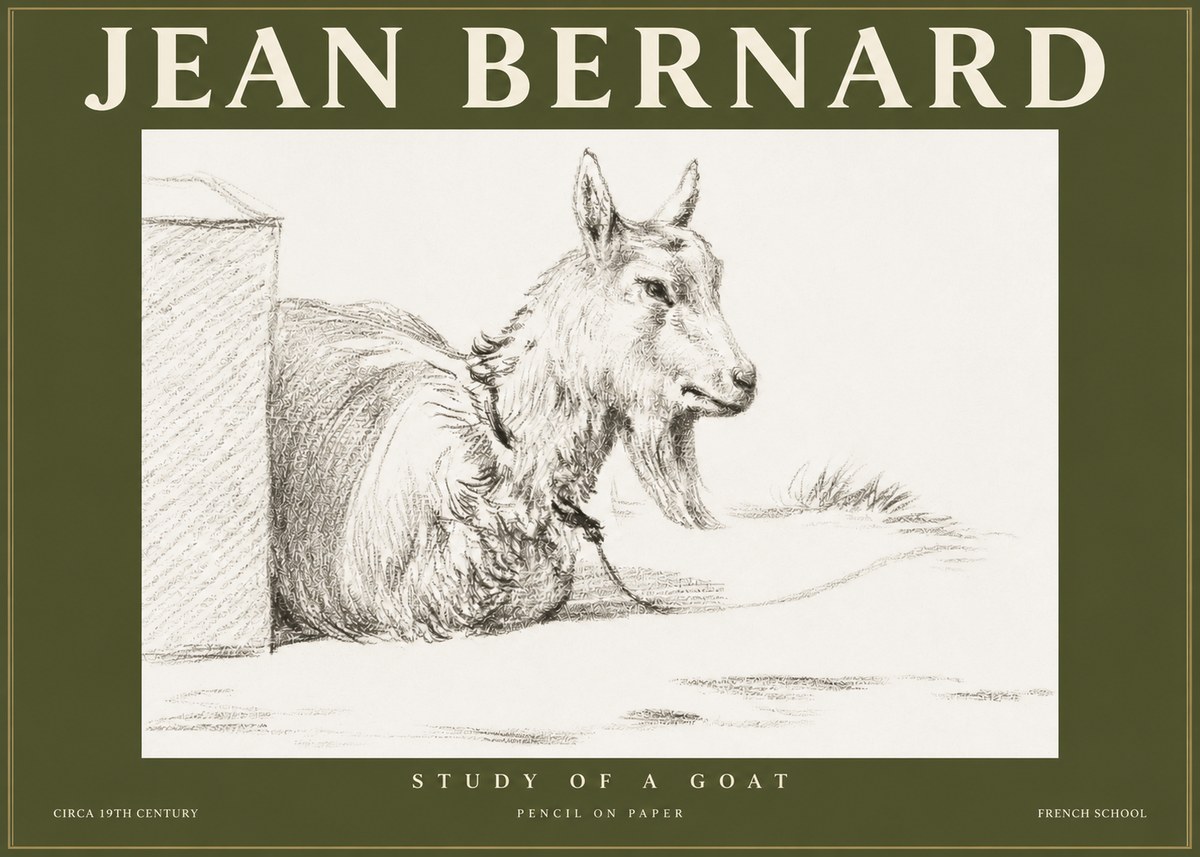 Jean Bernard Study of a Goat IV No3 - Affiche