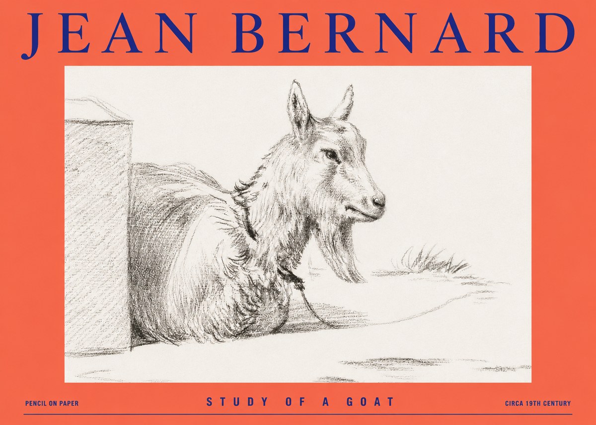 Jean Bernard Study of a Goat IV No4 - Affiche
