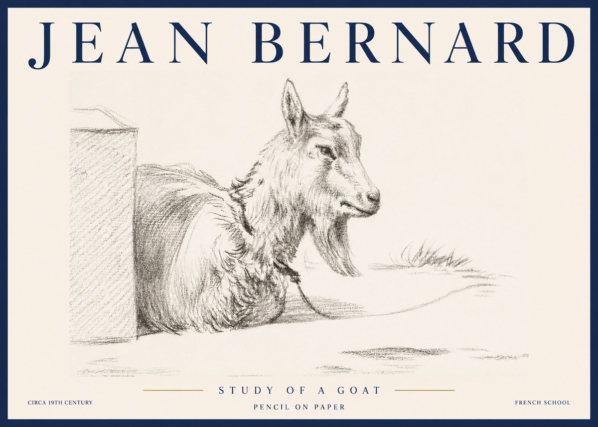 Jean Bernard Study of a Goat IV No5 - Affiche