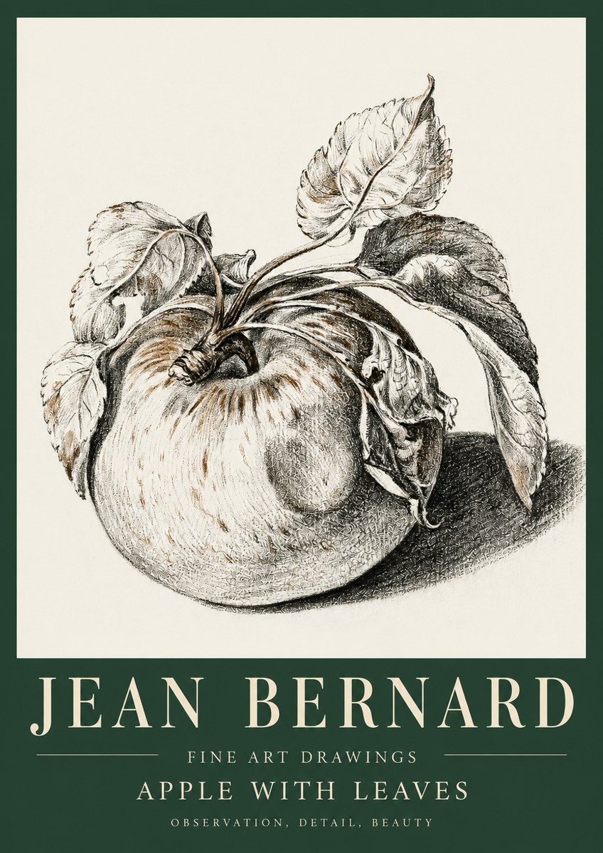 Jean Bernard Apple with Leaves No5 - Affiche