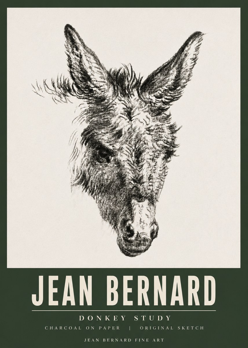 Jean Bernard Donkey Study IV No5 - Affiche