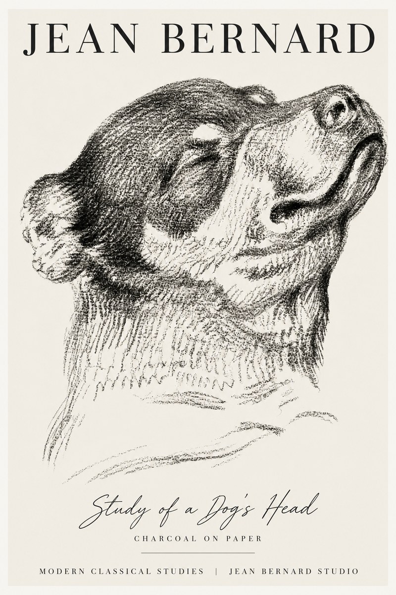Jean Bernard Study of a Dog III No4 - Affiche
