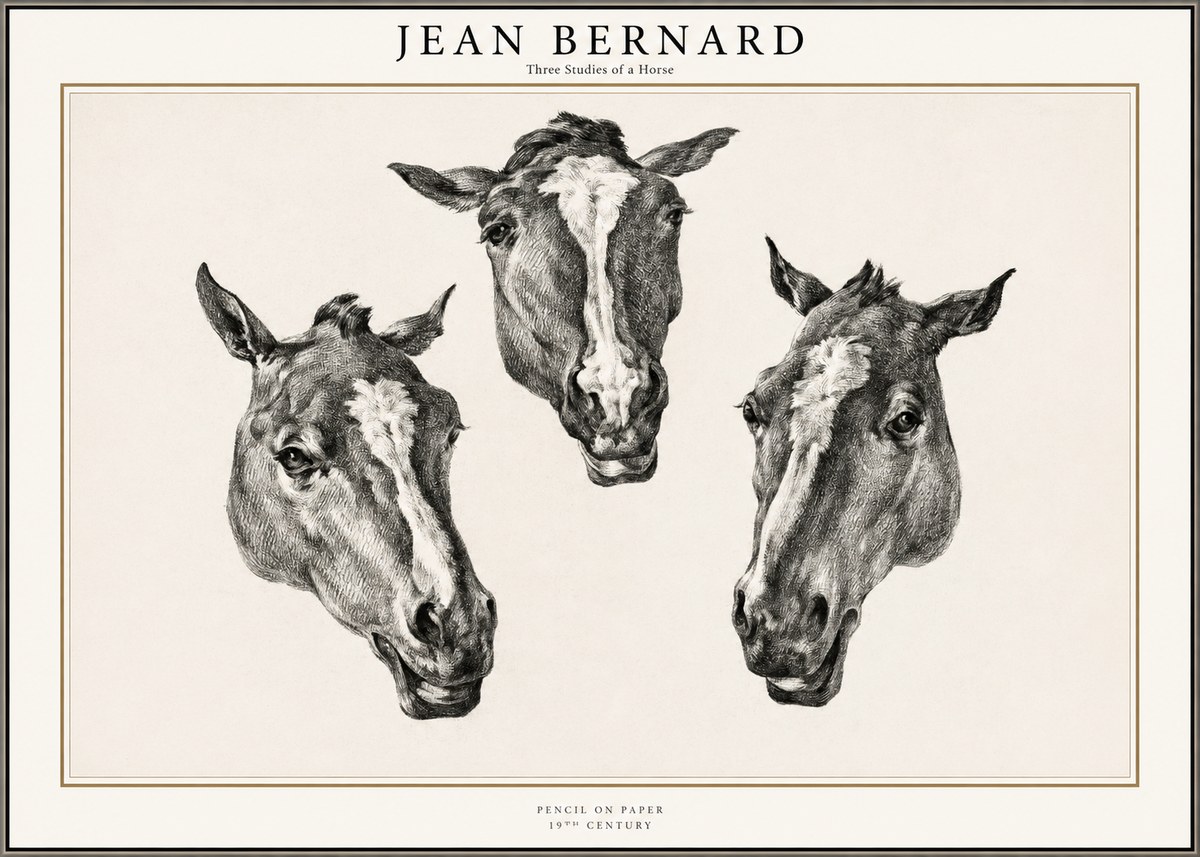 Jean Bernard Three Studies of a Horse No1 - Affiche