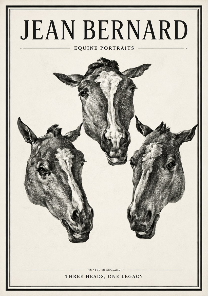 Jean Bernard Three Studies of a Horse No2 - Affiche