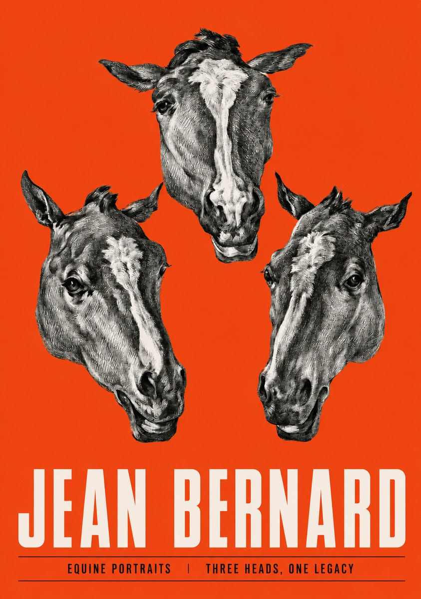 Jean Bernard Three Studies of a Horse No3 - Affiche
