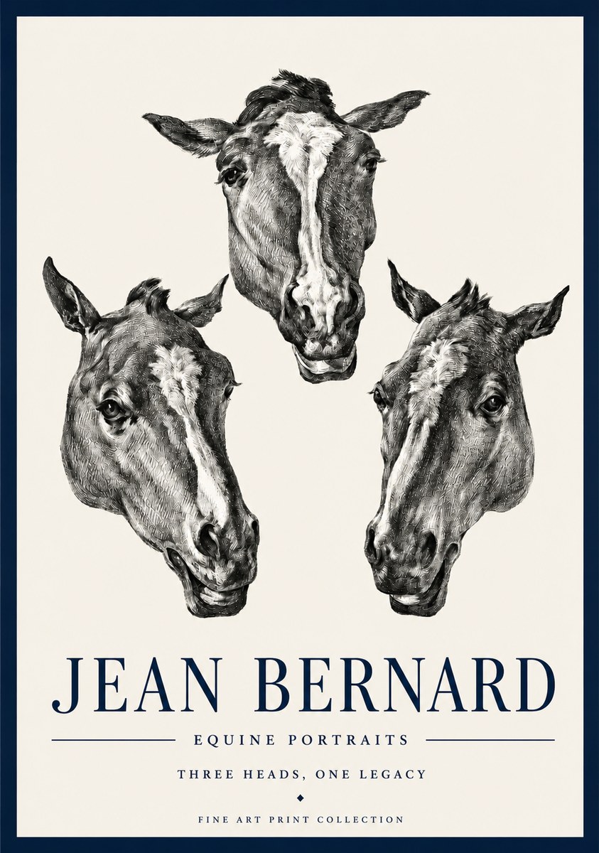 Jean Bernard Three Studies of a Horse No4 - Affiche