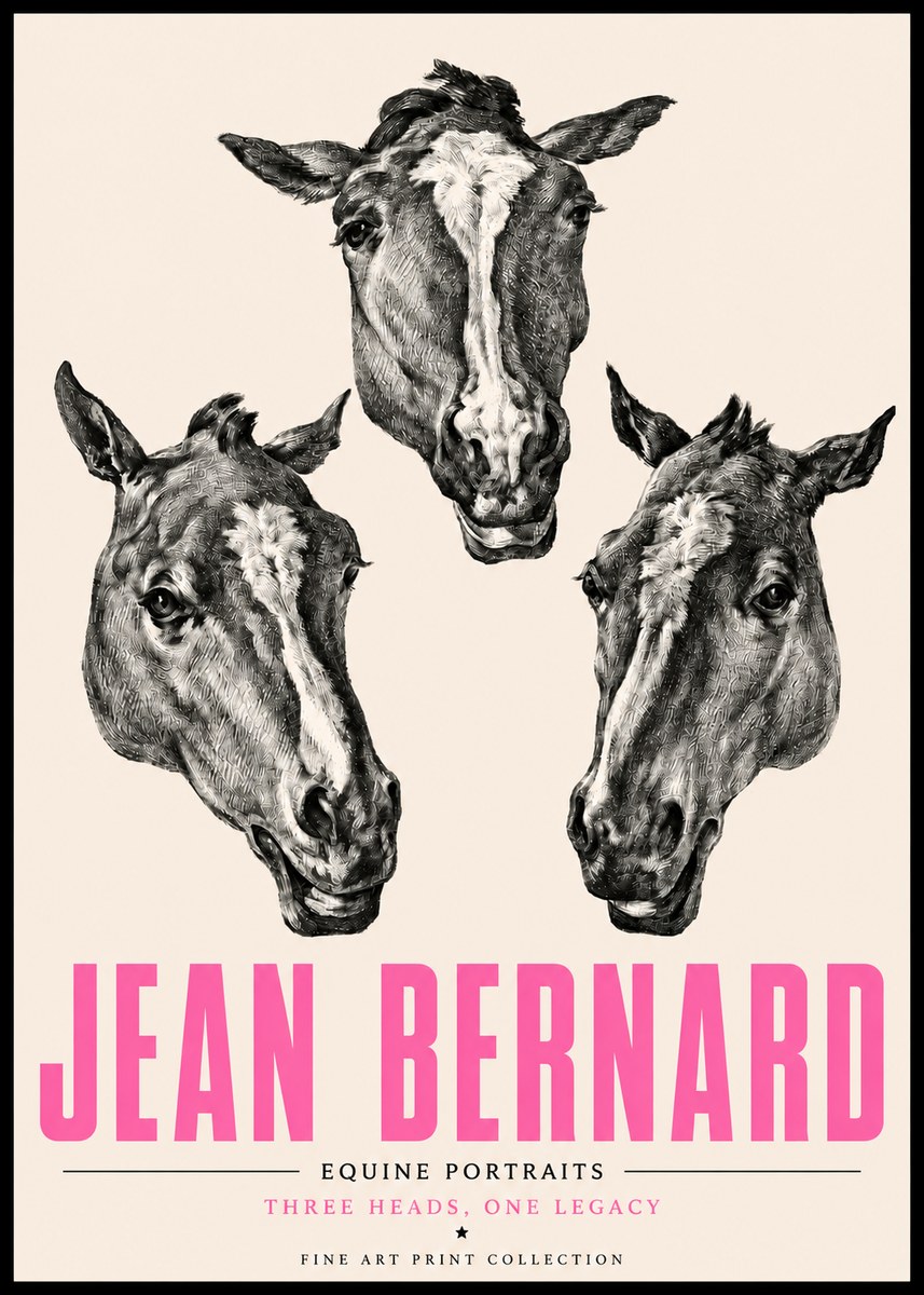Jean Bernard Three Studies of a Horse No5 - Affiche
