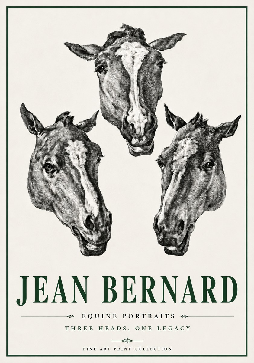 Jean Bernard Three Studies of a Horse No6 - Affiche