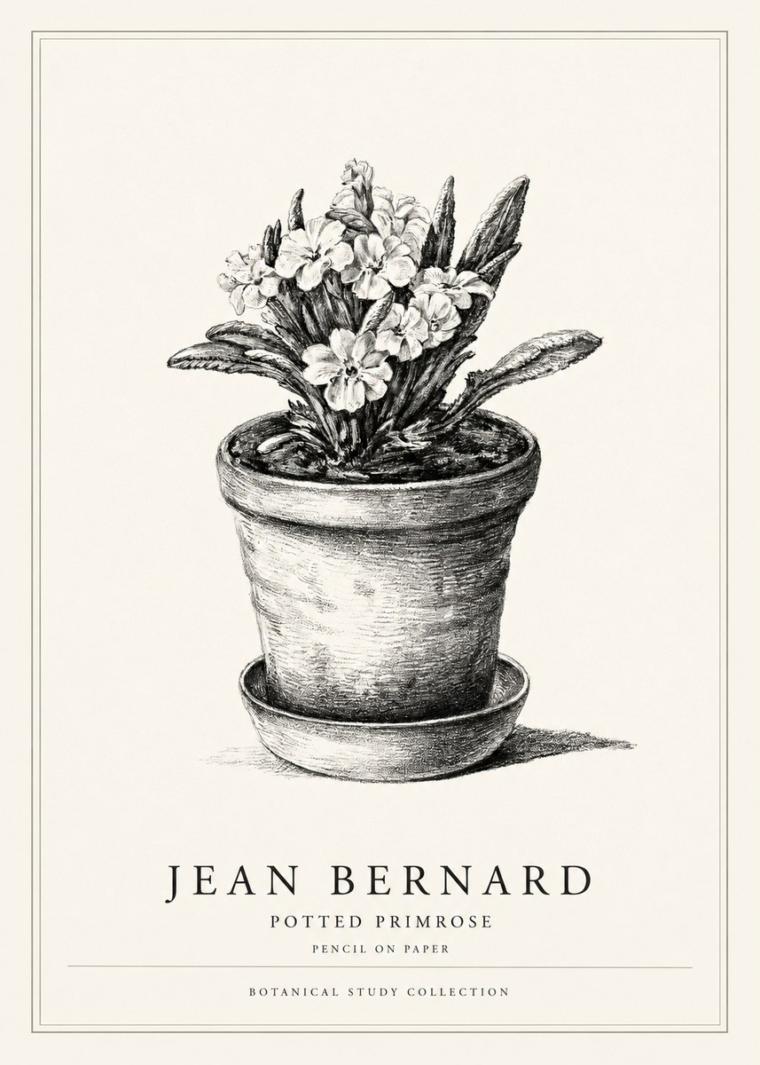 Jean Bernard Potted Primrose No1 - Affiche