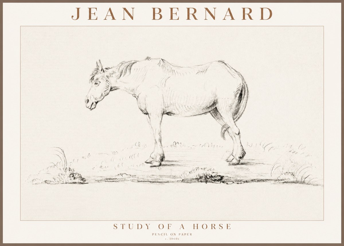 Jean Bernard Study of a Horse IX No3 - Affiche