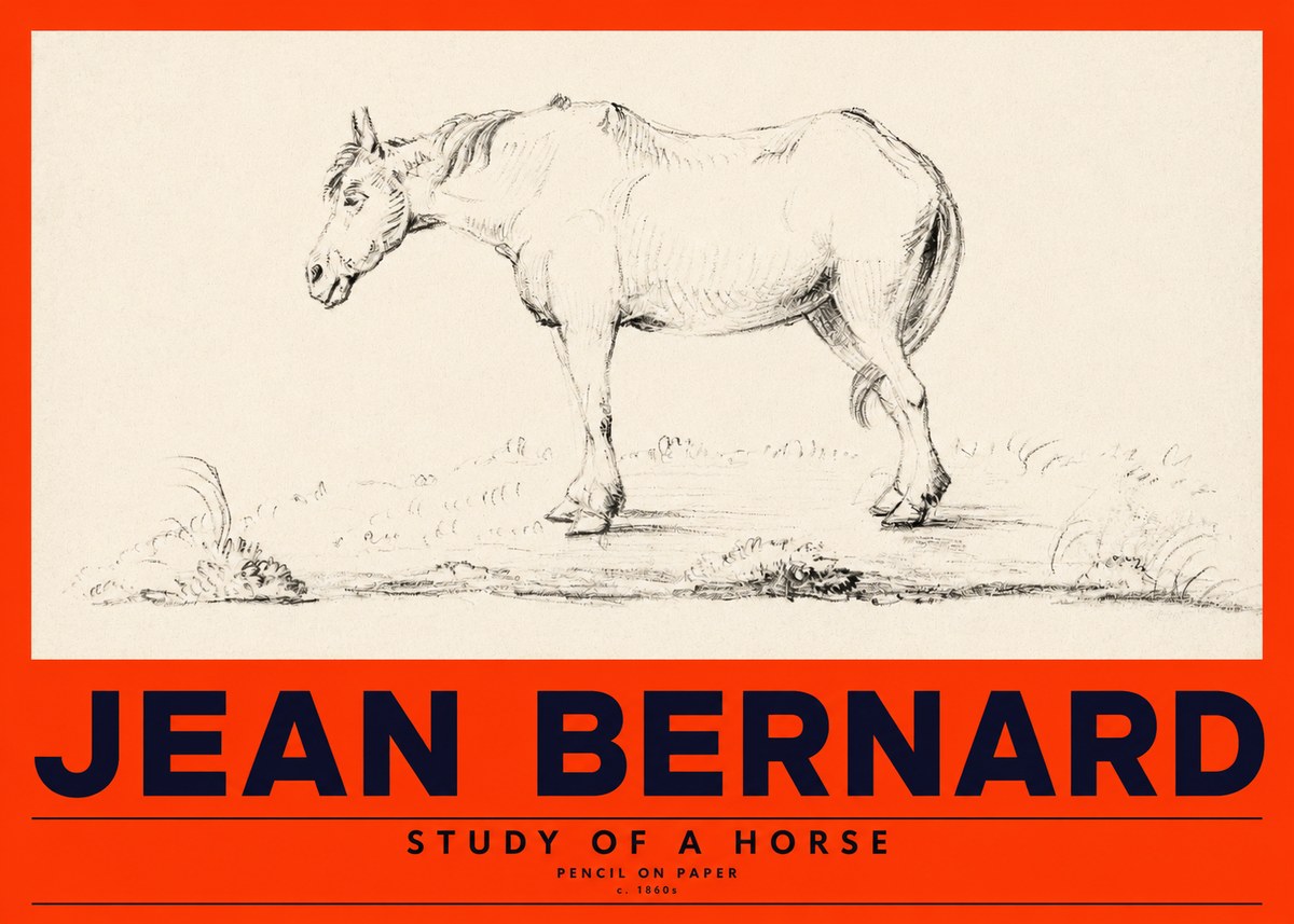 Jean Bernard Study of a Horse IX No4 - Affiche