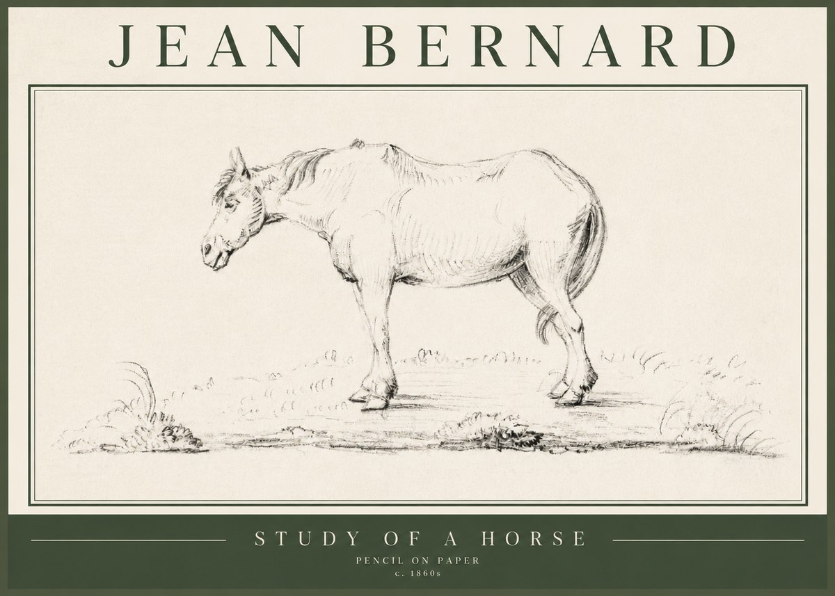 Jean Bernard Study of a Horse IX No5 - Affiche