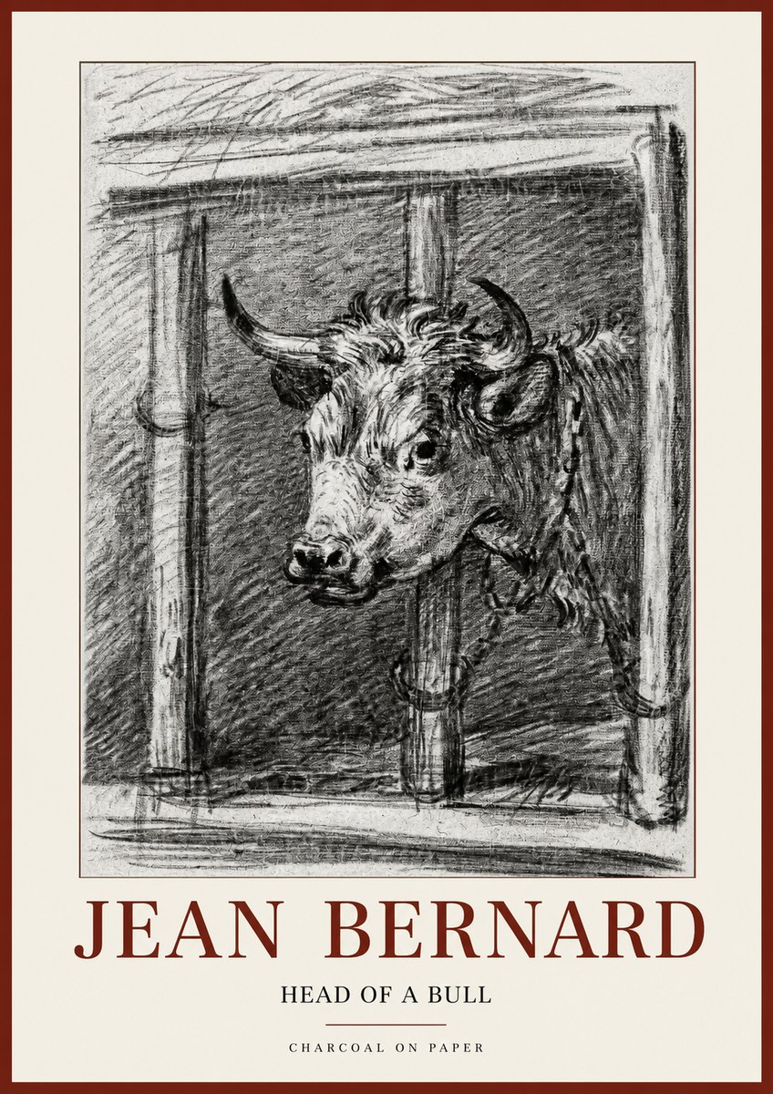 Jean Bernard Study of a Bull II No2 - Affiche