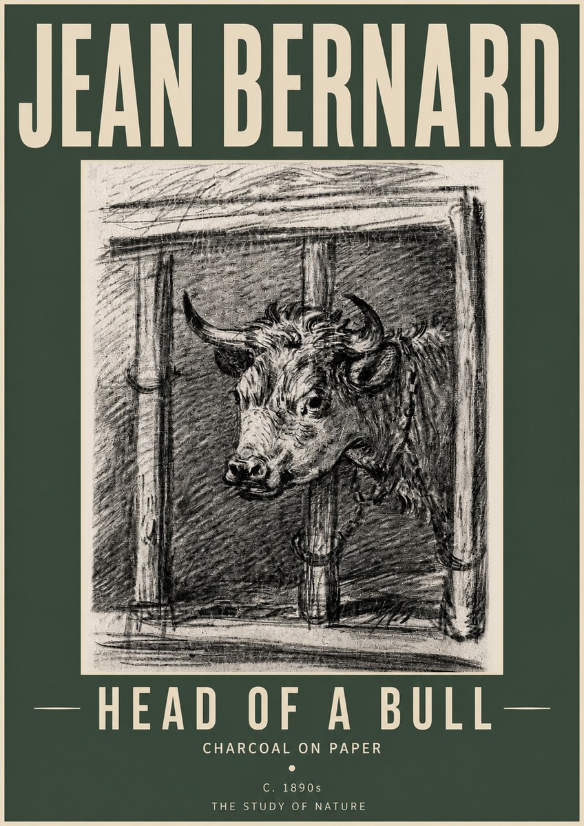 Jean Bernard Study of a Bull II No5 - Affiche
