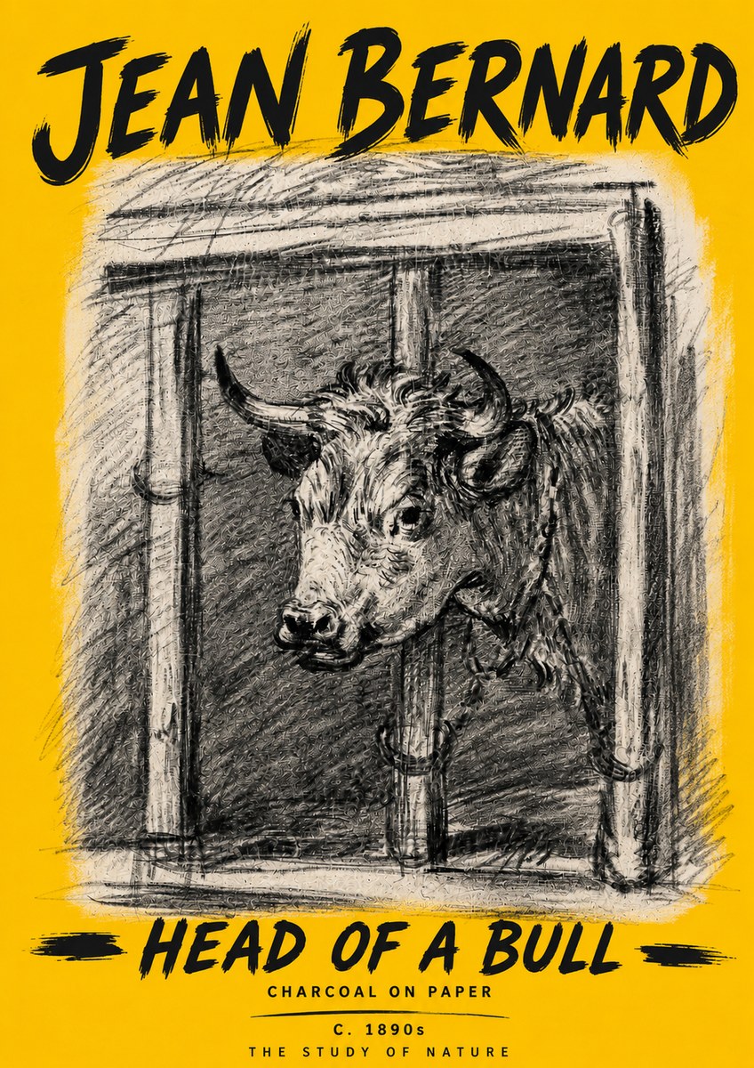 Jean Bernard Study of a Bull II No6 - Affiche