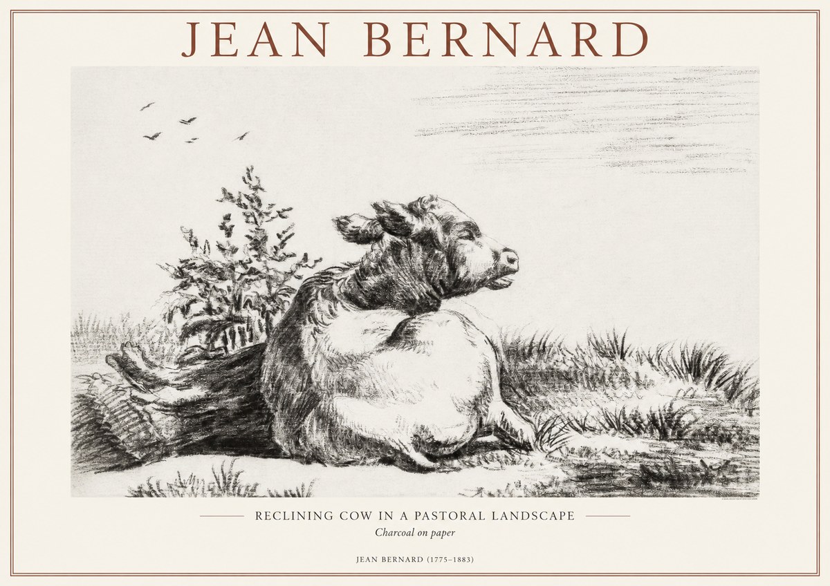 Jean Bernard Study of a Calf III No2 - Affiche