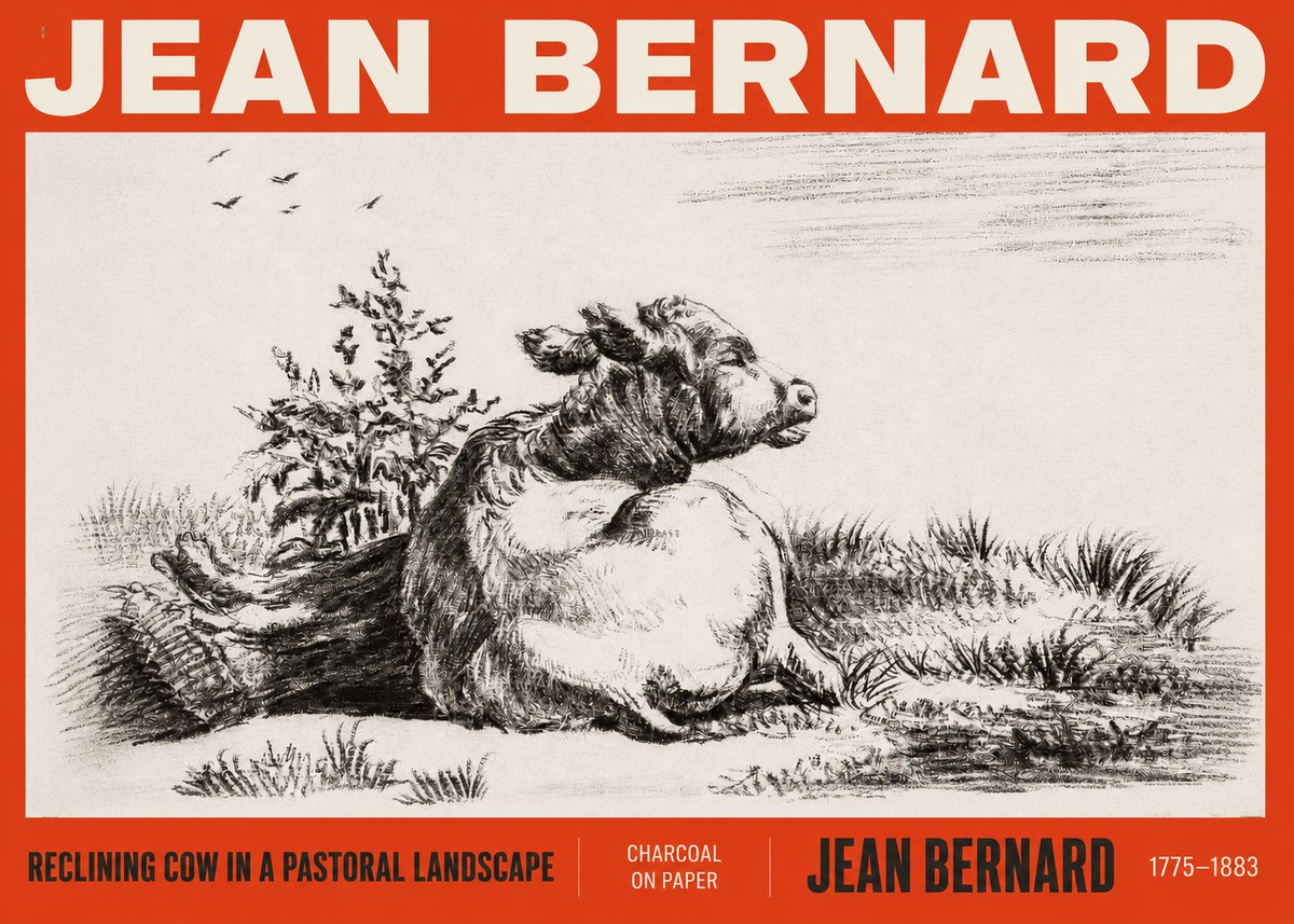 Jean Bernard Study of a Calf III No3 - Affiche