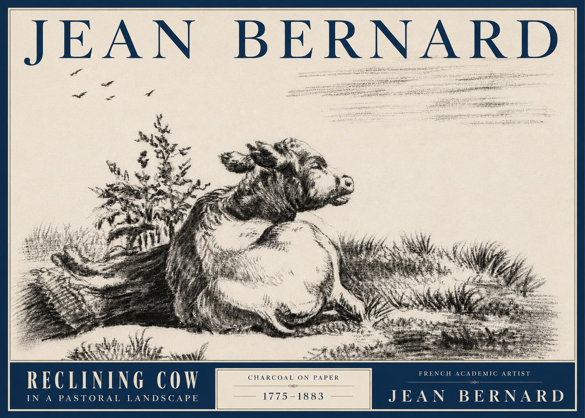Jean Bernard Study of a Calf III No5 - Affiche