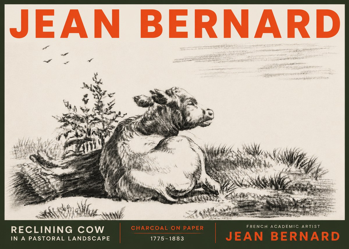 Jean Bernard Study of a Calf III No6 - Affiche