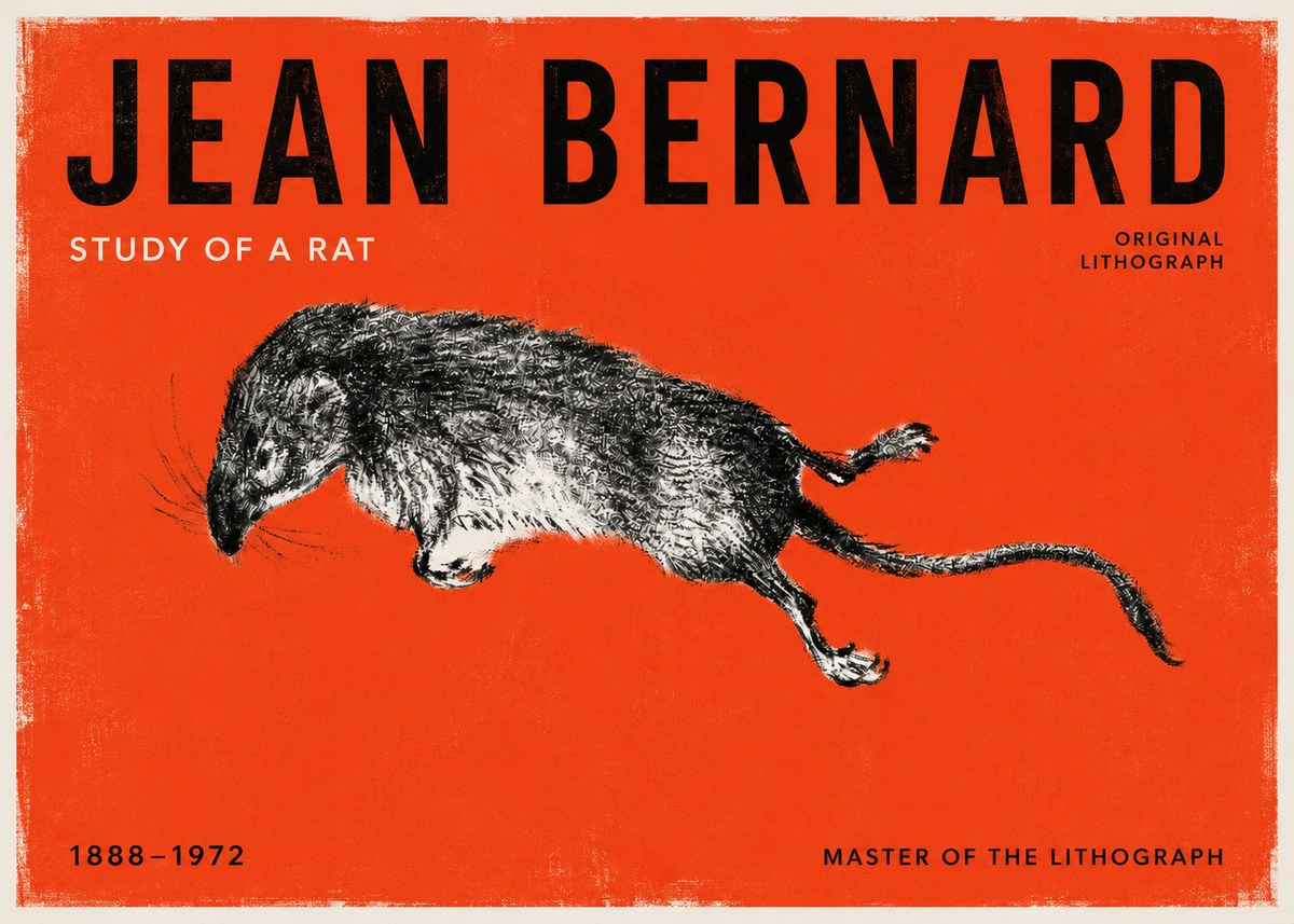 Jean Bernard Study of a Rat II No2 - Affiche