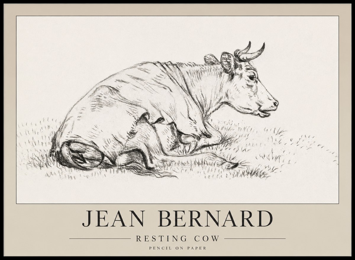 Jean Bernard Resting Cow III No1 - Affiche