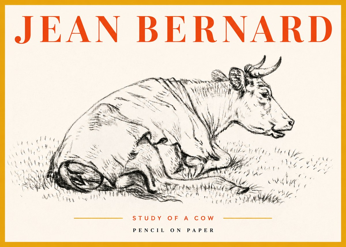 Jean Bernard Resting Cow III No5 - Affiche