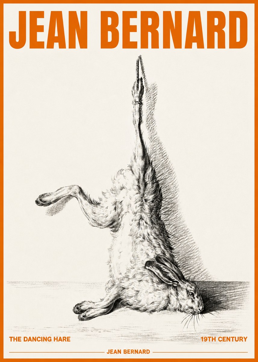 Jean Bernard The Dancing Hare No3 - Affiche