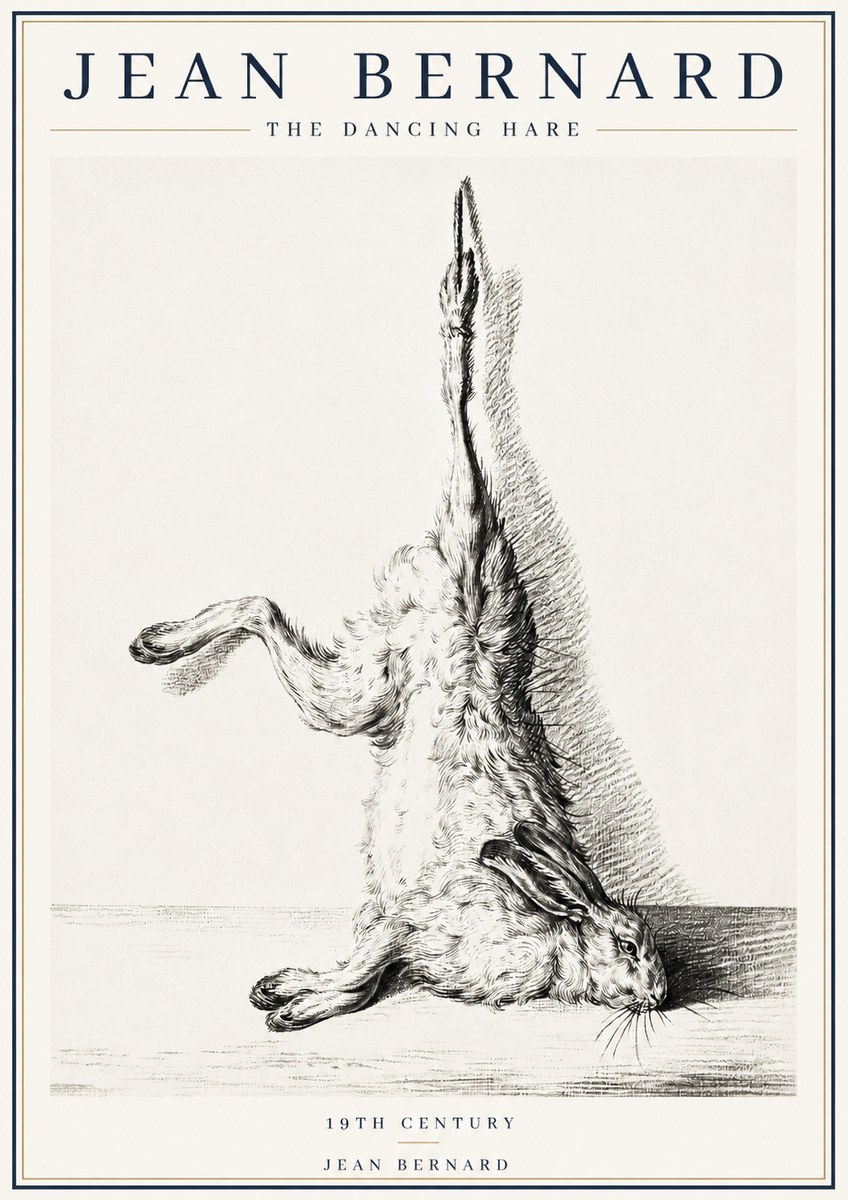 Jean Bernard The Dancing Hare No4 - Affiche