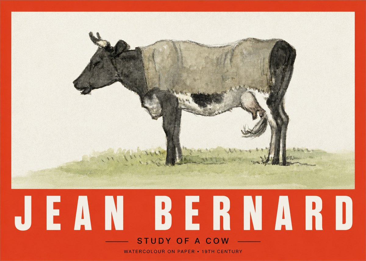Jean Bernard Study of a Cow IX No2 - Affiche