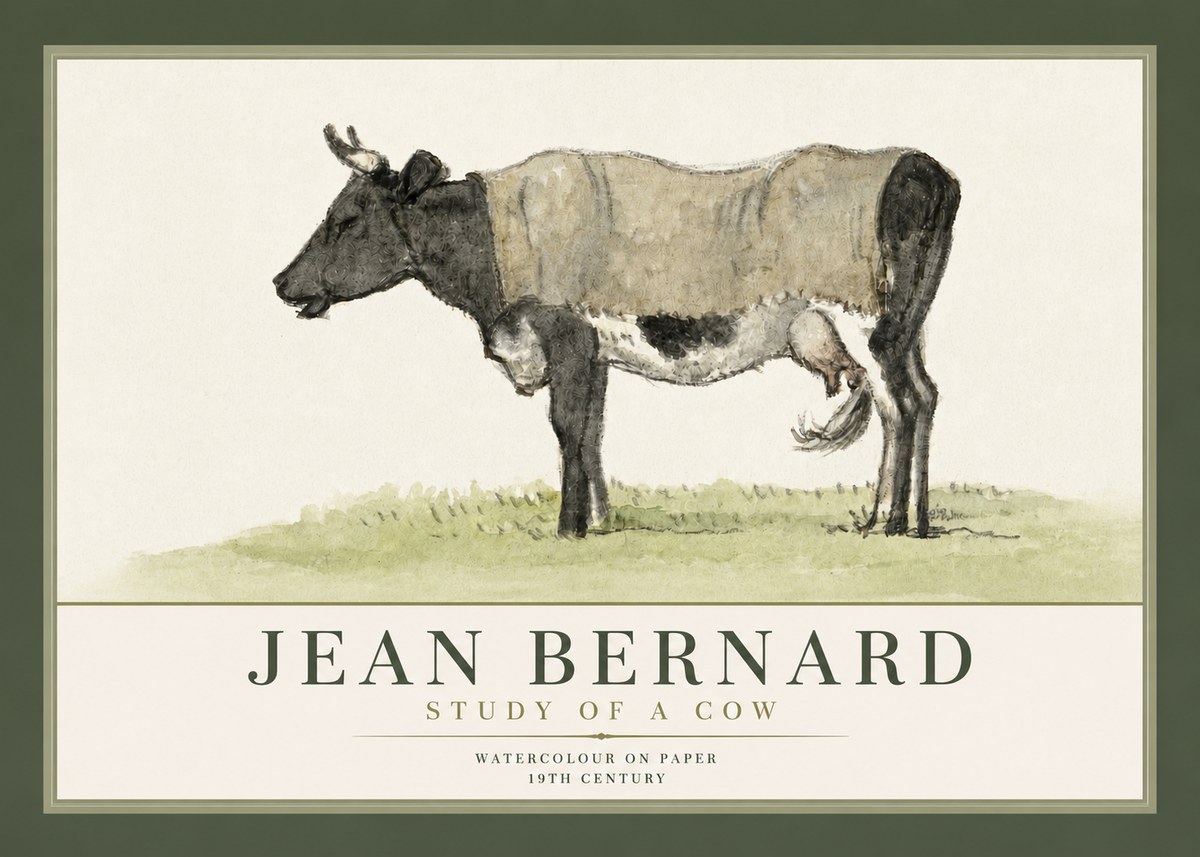 Jean Bernard Study of a Cow IX No3 - Affiche