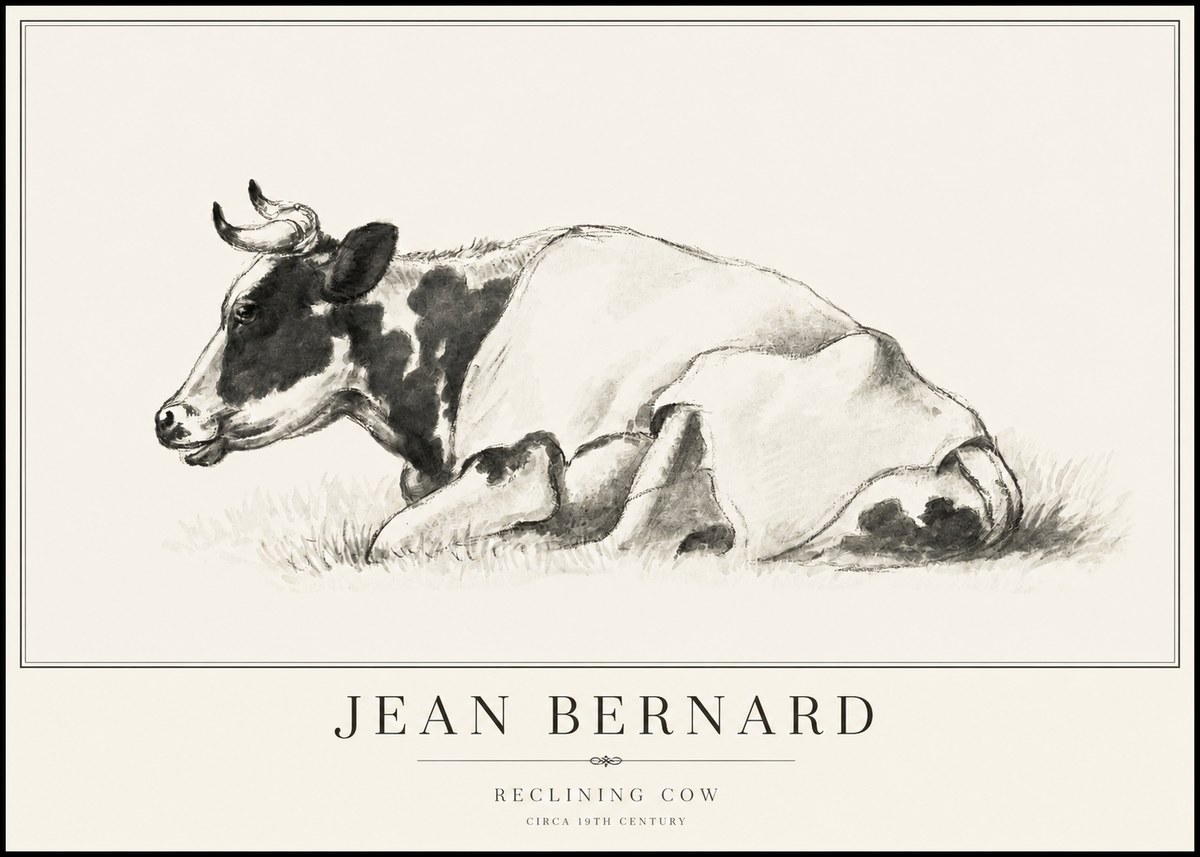 Jean Bernard Reclining Cow II No6 - Affiche